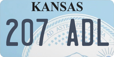 KS license plate 207ADL