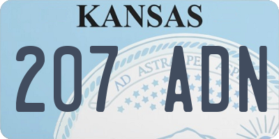 KS license plate 207ADN