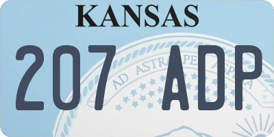 KS license plate 207ADP