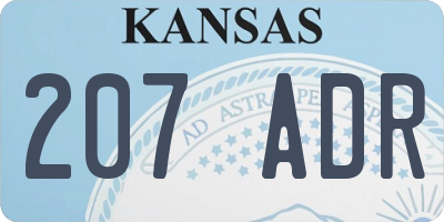 KS license plate 207ADR