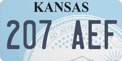 KS license plate 207AEF