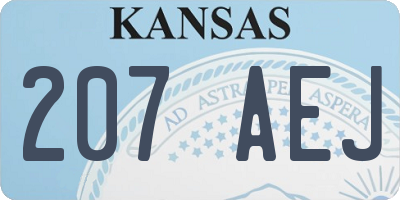 KS license plate 207AEJ