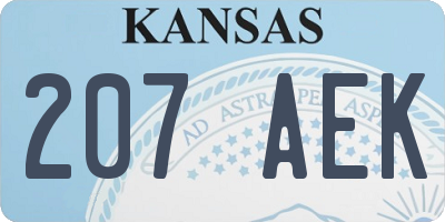 KS license plate 207AEK