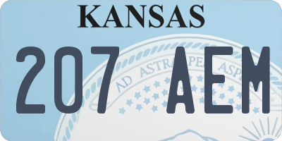 KS license plate 207AEM