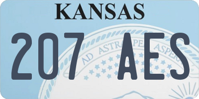 KS license plate 207AES