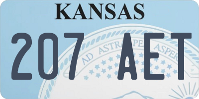 KS license plate 207AET