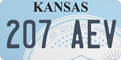 KS license plate 207AEV