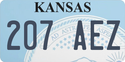 KS license plate 207AEZ