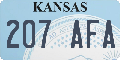 KS license plate 207AFA