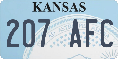 KS license plate 207AFC