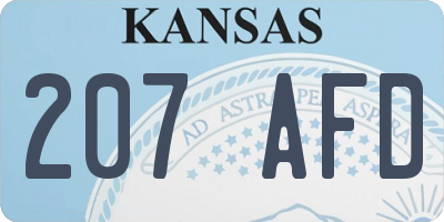 KS license plate 207AFD