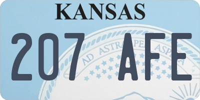 KS license plate 207AFE