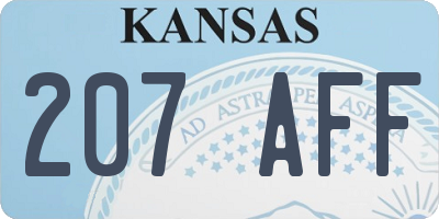 KS license plate 207AFF