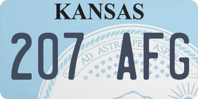 KS license plate 207AFG