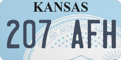 KS license plate 207AFH
