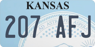 KS license plate 207AFJ