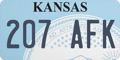 KS license plate 207AFK