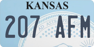 KS license plate 207AFM