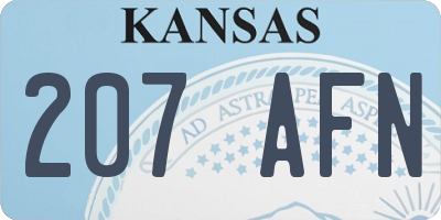 KS license plate 207AFN