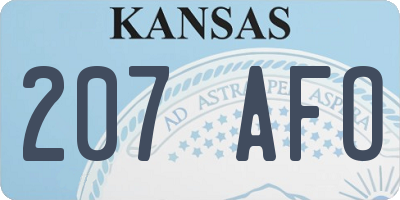 KS license plate 207AFO