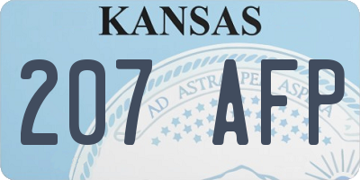 KS license plate 207AFP