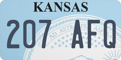 KS license plate 207AFQ