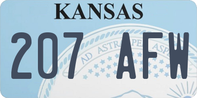 KS license plate 207AFW