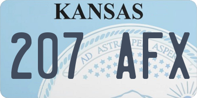 KS license plate 207AFX