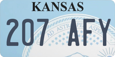 KS license plate 207AFY