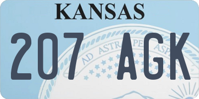 KS license plate 207AGK