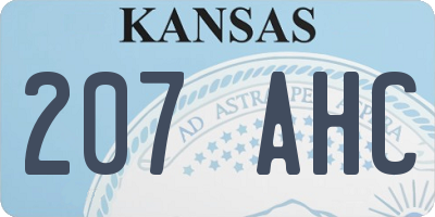 KS license plate 207AHC