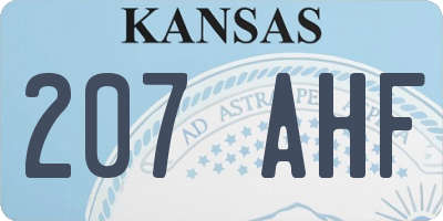 KS license plate 207AHF