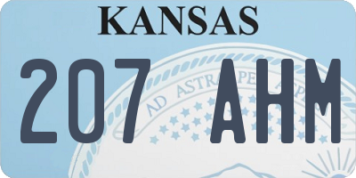 KS license plate 207AHM