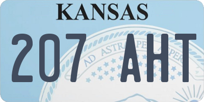 KS license plate 207AHT