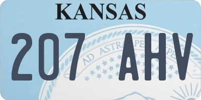 KS license plate 207AHV