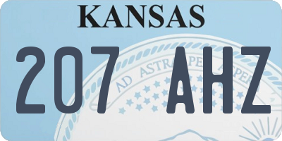 KS license plate 207AHZ