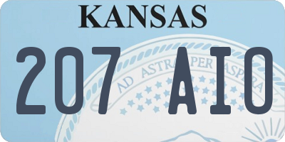 KS license plate 207AIO