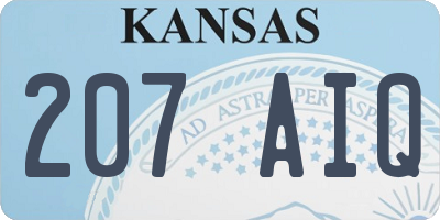 KS license plate 207AIQ