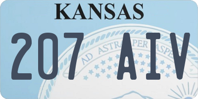 KS license plate 207AIV