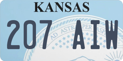 KS license plate 207AIW