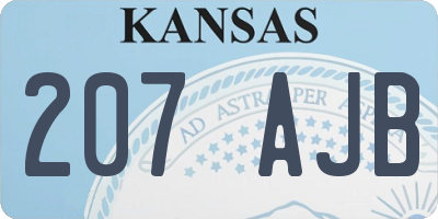 KS license plate 207AJB