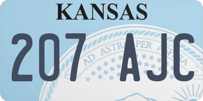 KS license plate 207AJC