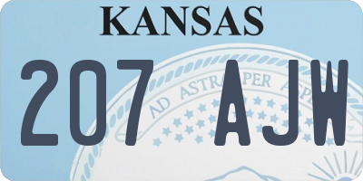KS license plate 207AJW