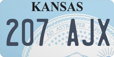 KS license plate 207AJX