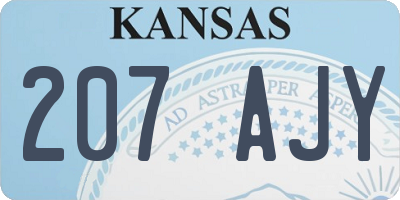 KS license plate 207AJY
