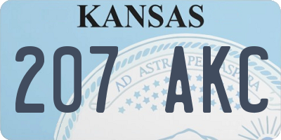 KS license plate 207AKC