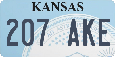 KS license plate 207AKE