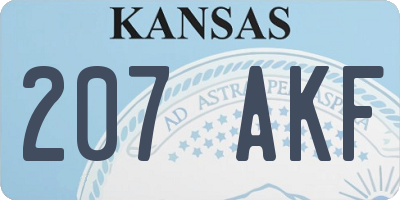 KS license plate 207AKF