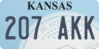 KS license plate 207AKK