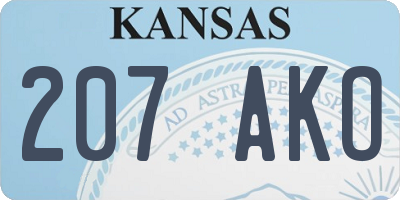KS license plate 207AKO